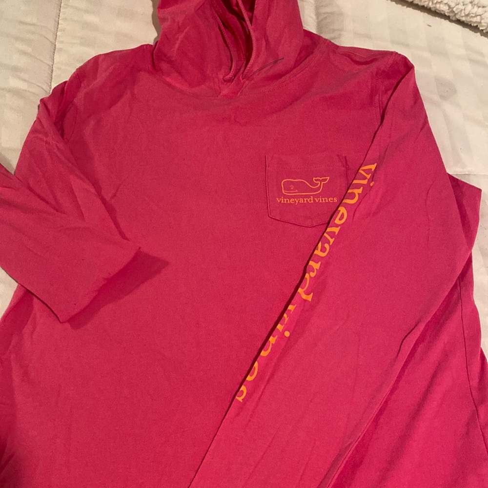Pink xs long sleeve hoodie vineyard vines